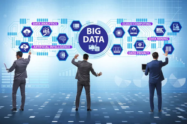 Big data concept illustraion in modern computing with businessma — Stock Photo, Image