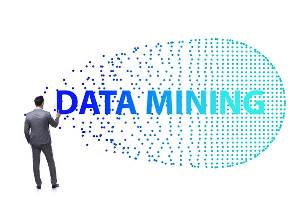 Concepto de big data y minería de datos con empresario — Foto de Stock