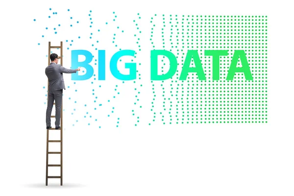 Concept de big data et data mining avec homme d'affaires — Photo