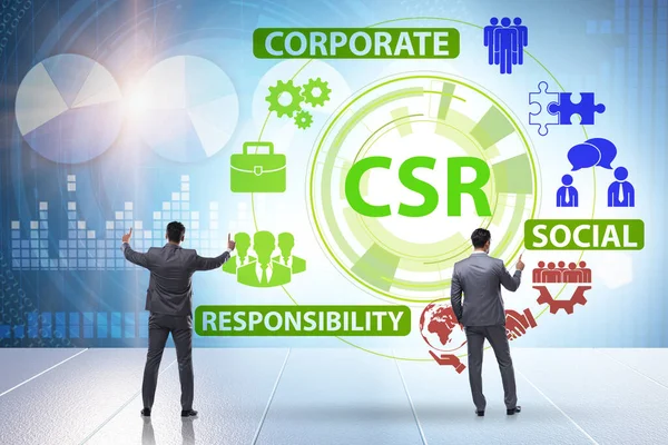 CSR-Konzept - Corporate Social Responsibility mit Businessma — Stockfoto