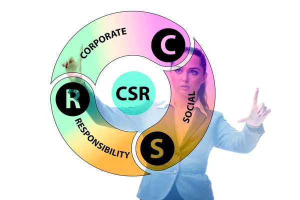 CSR kavramı - business swo ile kurumsal sosyal sorumluluk — Stok fotoğraf