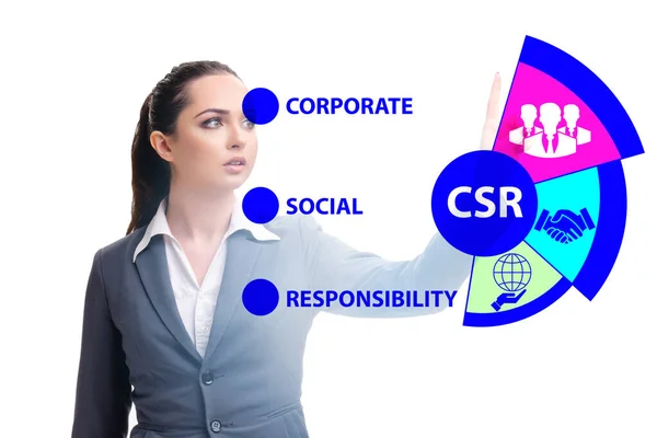 CSR kavramı - business swo ile kurumsal sosyal sorumluluk — Stok fotoğraf