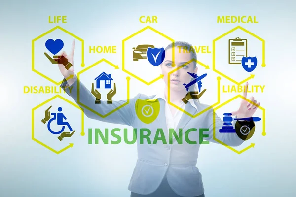 Conceito de vários tipos de seguro — Fotografia de Stock
