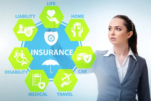 Concept of various types of insurance — Stock Photo, Image