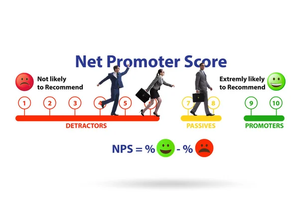 Netto-organisator Score NPS concept met zakenmensen — Stockfoto