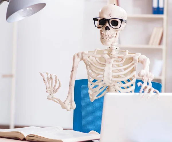 Zakenman van Skeleton op kantoor — Stockfoto