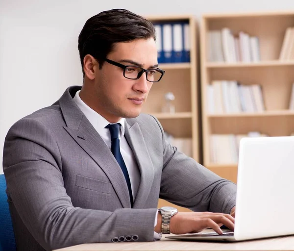 Young handsome businessman working on office — Stock Photo, Image