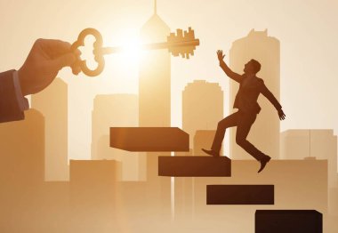 Başarı illüstrasyonunun anahtarıyla kavram