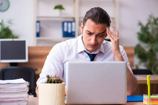 Young male employee working in the office — Stock Photo, Image