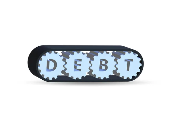 Konzept Förderband mit Schulden und Darlehen — Stockfoto
