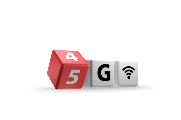 4gネットワークから5gへの移行- 3Dレンダリング — ストック写真