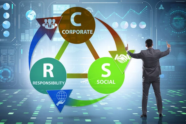 Concepto de RSE - Responsabilidad social de las empresas con el mundo empresarial —  Fotos de Stock