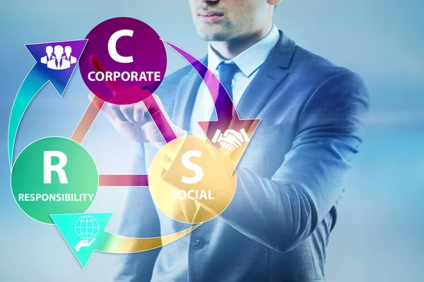 Concepto de RSE - Responsabilidad social de las empresas con el mundo empresarial — Foto de Stock