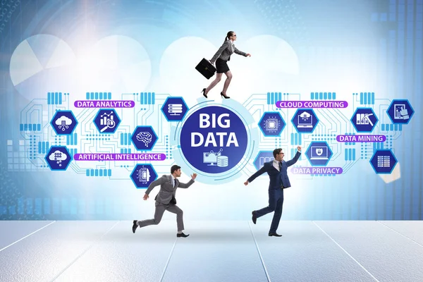 Illustrazione del concetto di Big Data nel calcolo moderno con businessme — Foto Stock