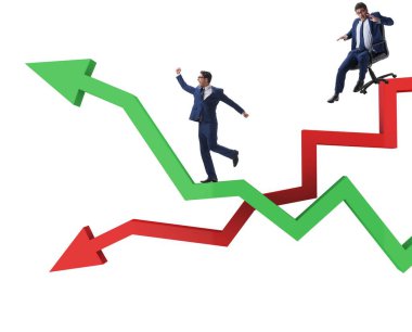 Kriz ve iyileşme konseptinde iş adamı