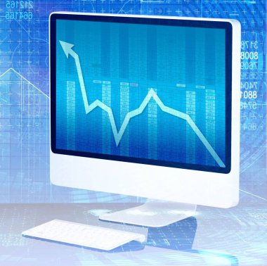 İş konseptinde bilgisayar ekranı