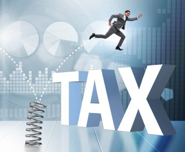 İş adamı, ilkbahardan iş konseptine atlıyor