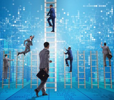 Rakiplerini döven iş adamlarıyla rekabet konsepti