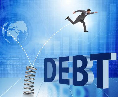 İş adamı, ilkbahardan iş konseptine atlıyor