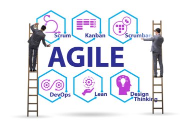 Çeşitli çevik metodlarda iş adamı