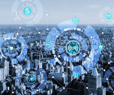 Şehirdeki şeylerin internet konsepti
