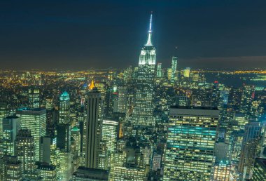 Günbatımında New York Manhattan manzarası