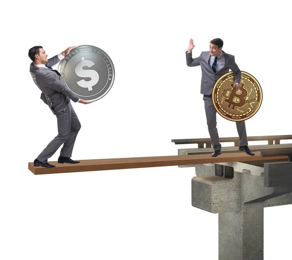 Concepto de interdependencia con dos monedas — Foto de Stock