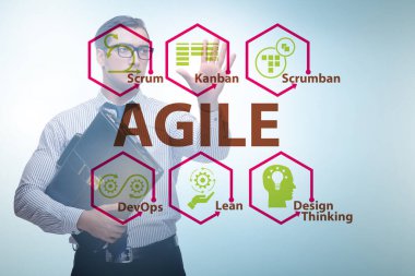 Tuşlara basan iş adamlarının çevik konsepti