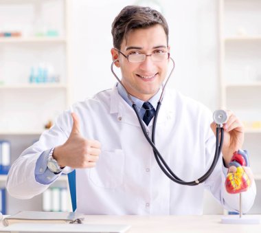 Doktor hoca kalp modelini açıklıyor.