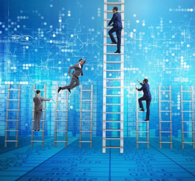 Rakiplerini döven iş adamlarıyla rekabet konsepti