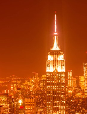 Günbatımında New York Manhattan manzarası