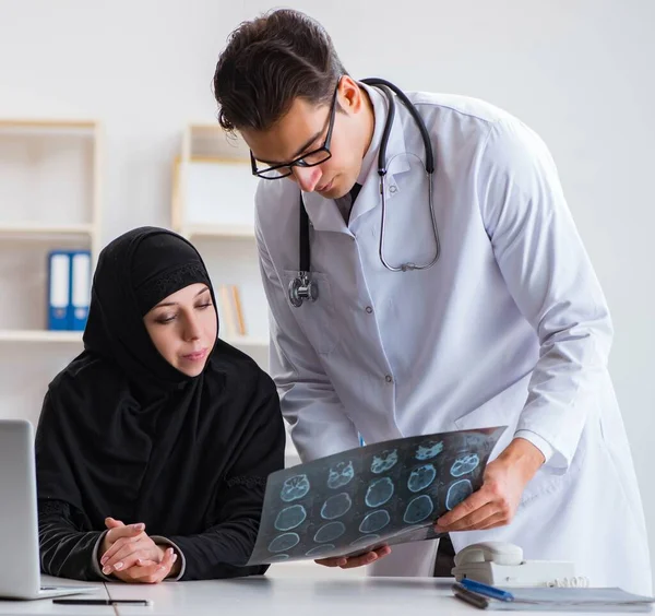 Muslim woman visiting doctor for regular check-up