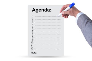 Birkaç öge ile toplantının gündemi