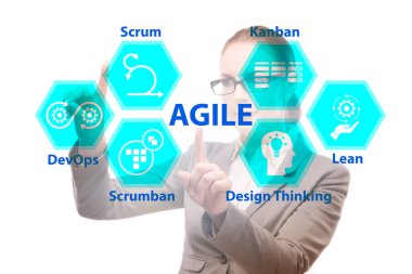 Tuşlara basan iş adamlarının çevik konsepti