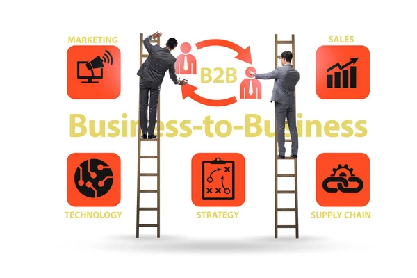 Business to business concept met zakenmensen — Stockfoto