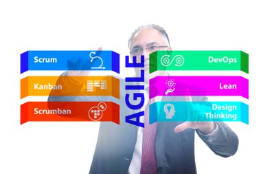 Tuşlara basan iş adamlarının çevik konsepti