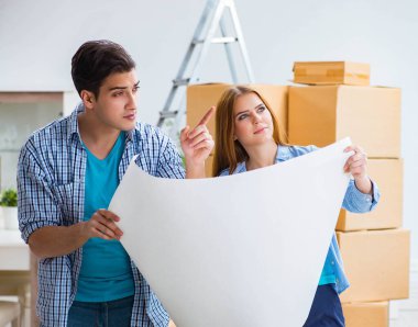 Genç aile planlama evi çizim ile yenileme