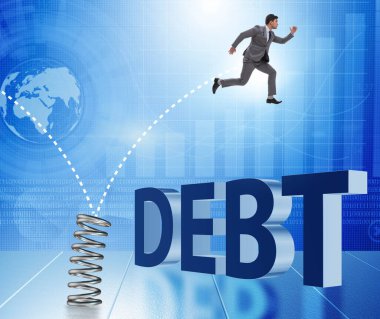 İş adamı, ilkbahardan iş konseptine atlıyor