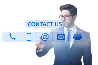 İş adamı iletişim kavramına baskı yapıyor