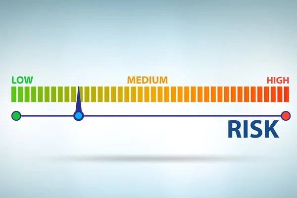 Medidor de risco no conceito de gestão de risco — Fotografia de Stock