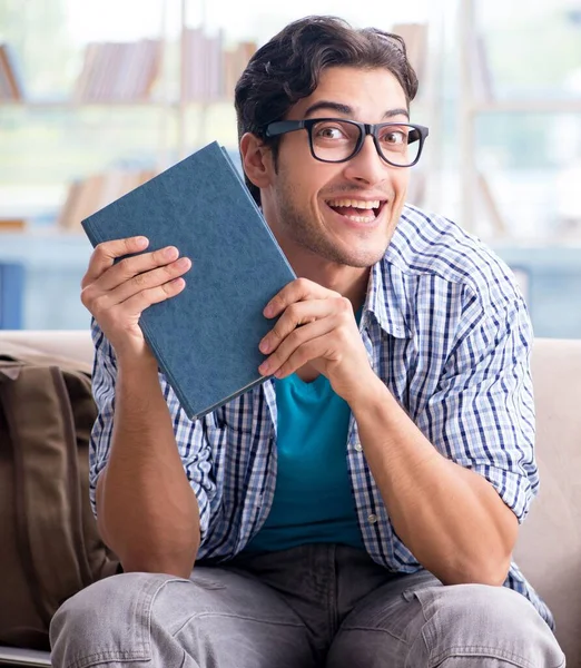 Caucasian student preparing for university exams