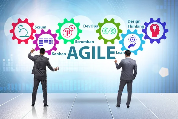 Zakenman in diverse agile methoden concept — Stockfoto