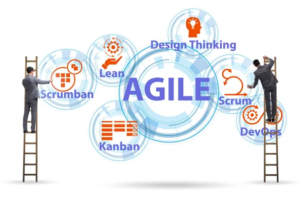 Zakenman in diverse agile methoden concept — Stockfoto