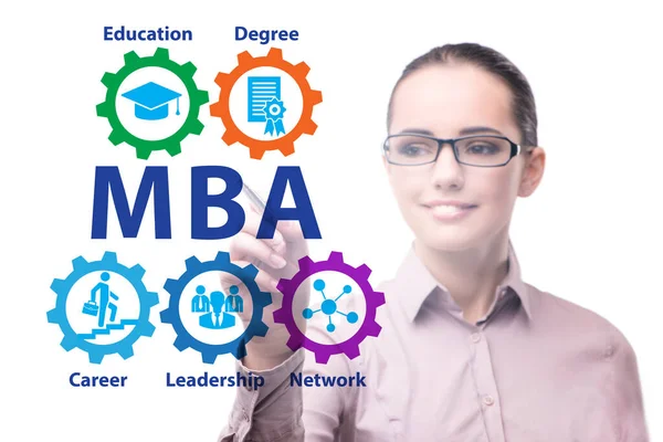 Imprenditrice in Master of business administration concept — Foto Stock