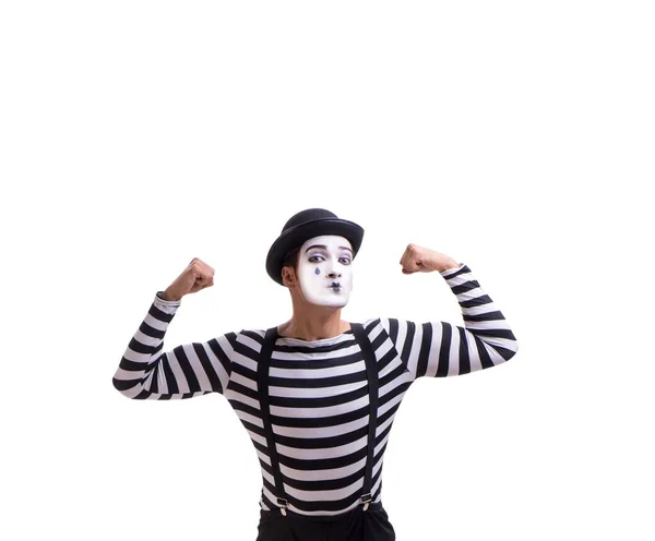 Young mime isolated on white background — Stock Photo, Image