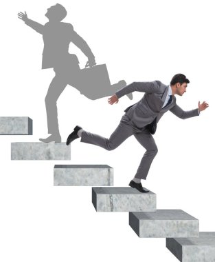 İş adamı ve iş konseptindeki gölgesi