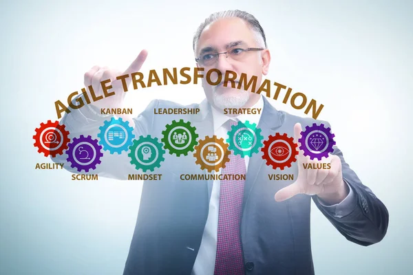 Zakenman in agile transformatie concept — Stockfoto