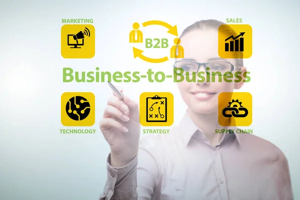 Business to business concept met zakenmensen — Stockfoto