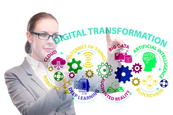 Geschäftsmann im digitalen Transformationskonzept — Stockfoto