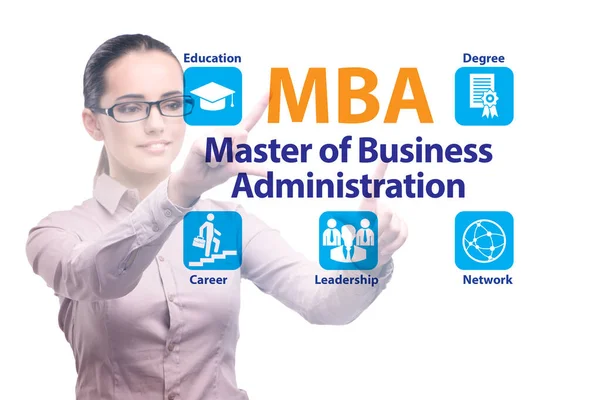 Empresaria en Master of Business Administration Concepto — Foto de Stock